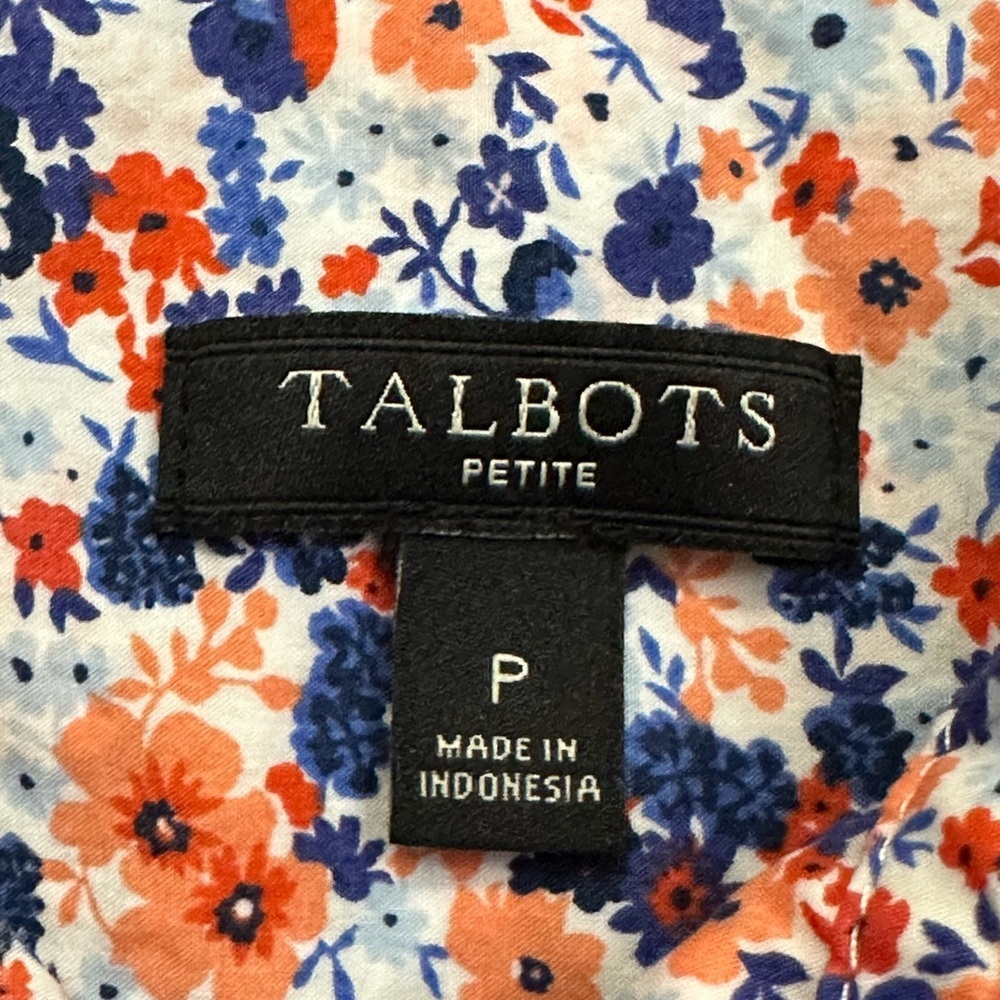Talbots Red and Blue Fitted Long Sleeve Blouse 💕 - Picture 9 of 10